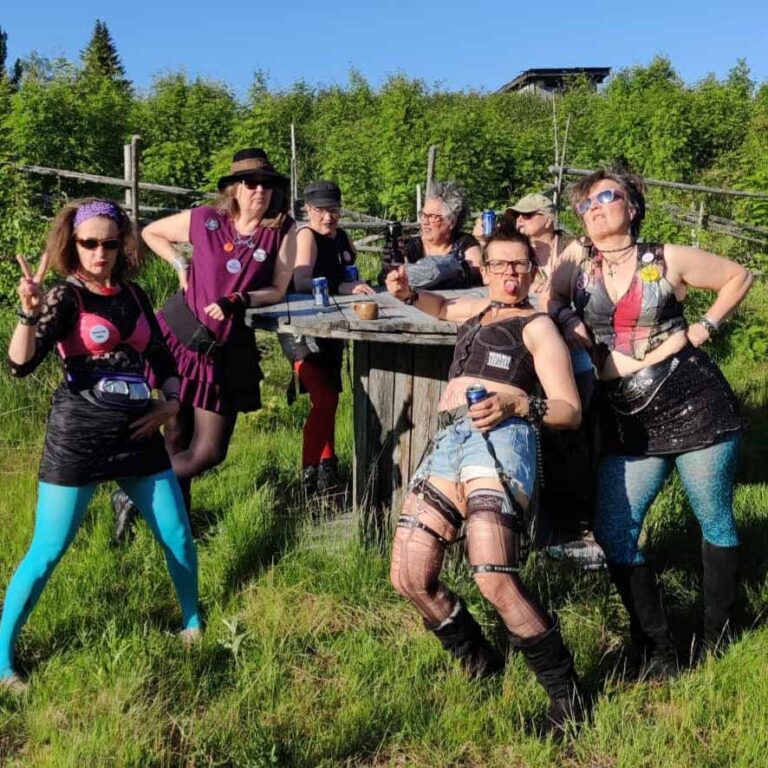 Tädit kesäisellä pellolla.