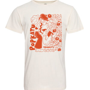 Popkadun juhlavuoden t-paidan printin on suunnitellut Johanna Leppänen.